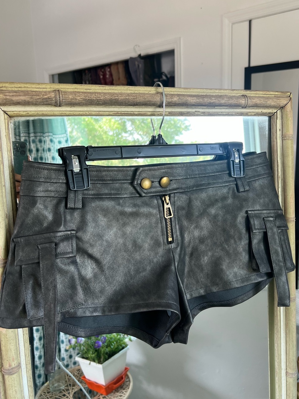 Edikted Faux Leather Micro Shorts